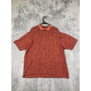 Tommy Bahama Polo Shirt Mens XL Red Silk Short Sleeve